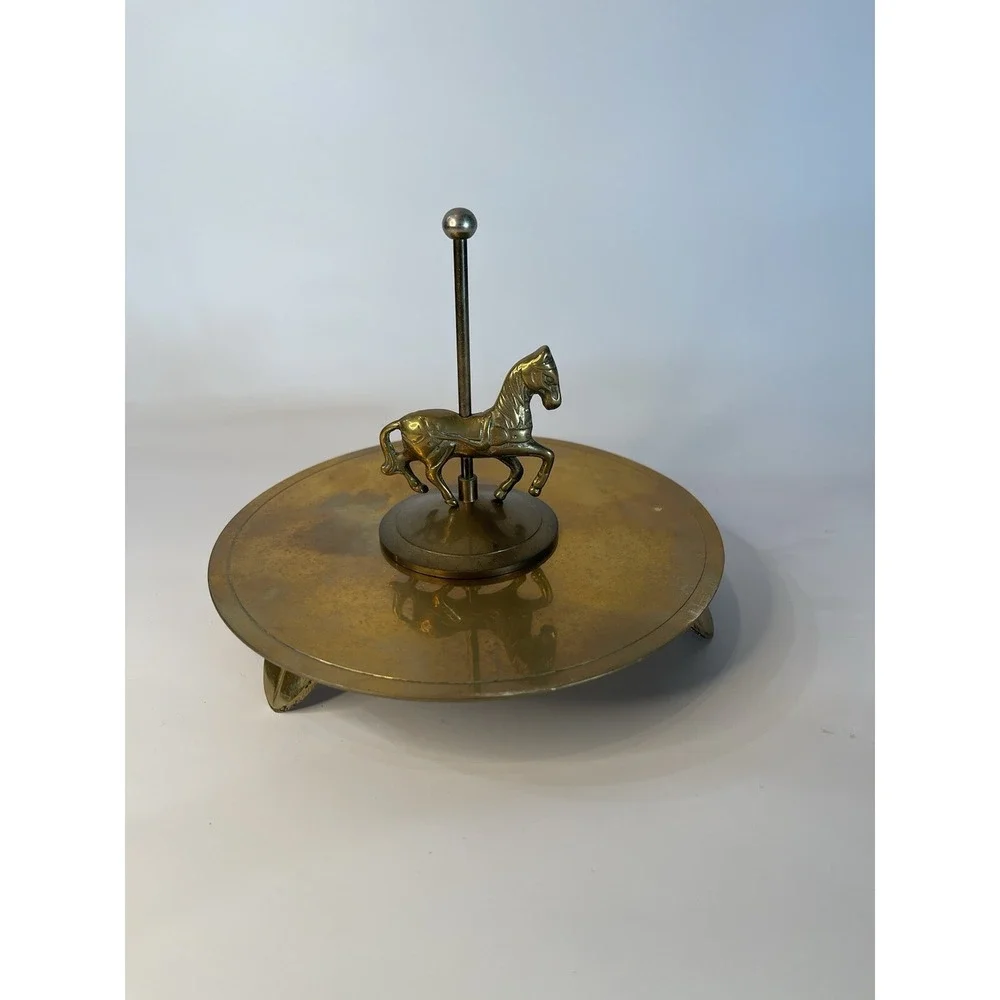 Brass Carousel Horse‎ On Unique Stand
